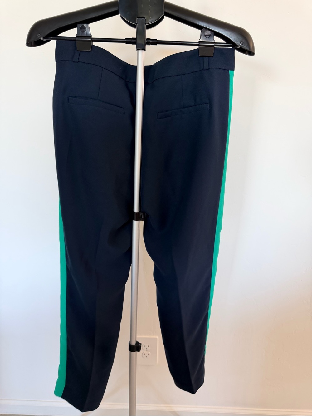 Banana Republic | Avery Navy Trousers with Green Side Stripe - Picture 3 of 5